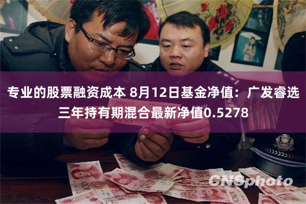 专业的股票融资成本 8月12日基金净值：广发睿选三年持有期混合最新净值0.5278