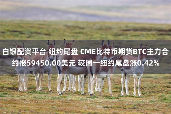 白银配资平台 纽约尾盘 CME比特币期货BTC主力合约报59450.00美元 较周一纽约尾盘涨0.42%