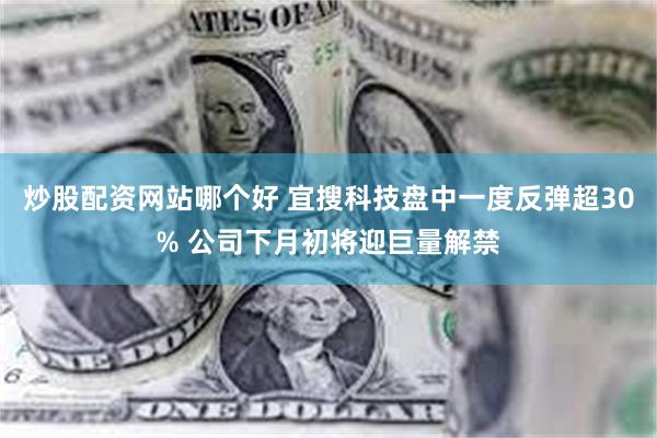 炒股配资网站哪个好 宜搜科技盘中一度反弹超30% 公司下月初将迎巨量解禁