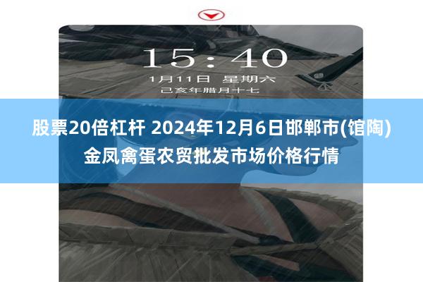 股票20倍杠杆 2024年12月6日邯郸市(馆陶)金凤禽蛋农贸批发市场价格行情